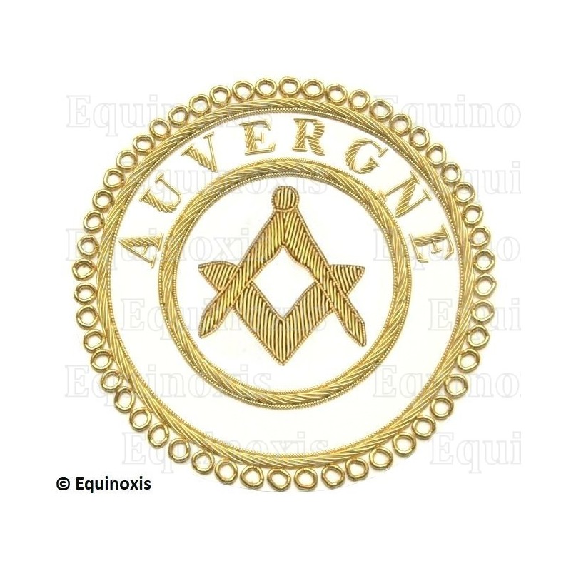 Badge / Macaron GLNF – Grande tenue provinciale – Assistant Grand Maître – Auvergne – Brodé main
